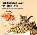 Freeze-Dried Salmon for Cats & Dogs|Skin & Coat Support Treats|Single Ingredient|Premium Belly-Cut Naturally Rich in Omega-3 Fatty Acids - 2.3oz
