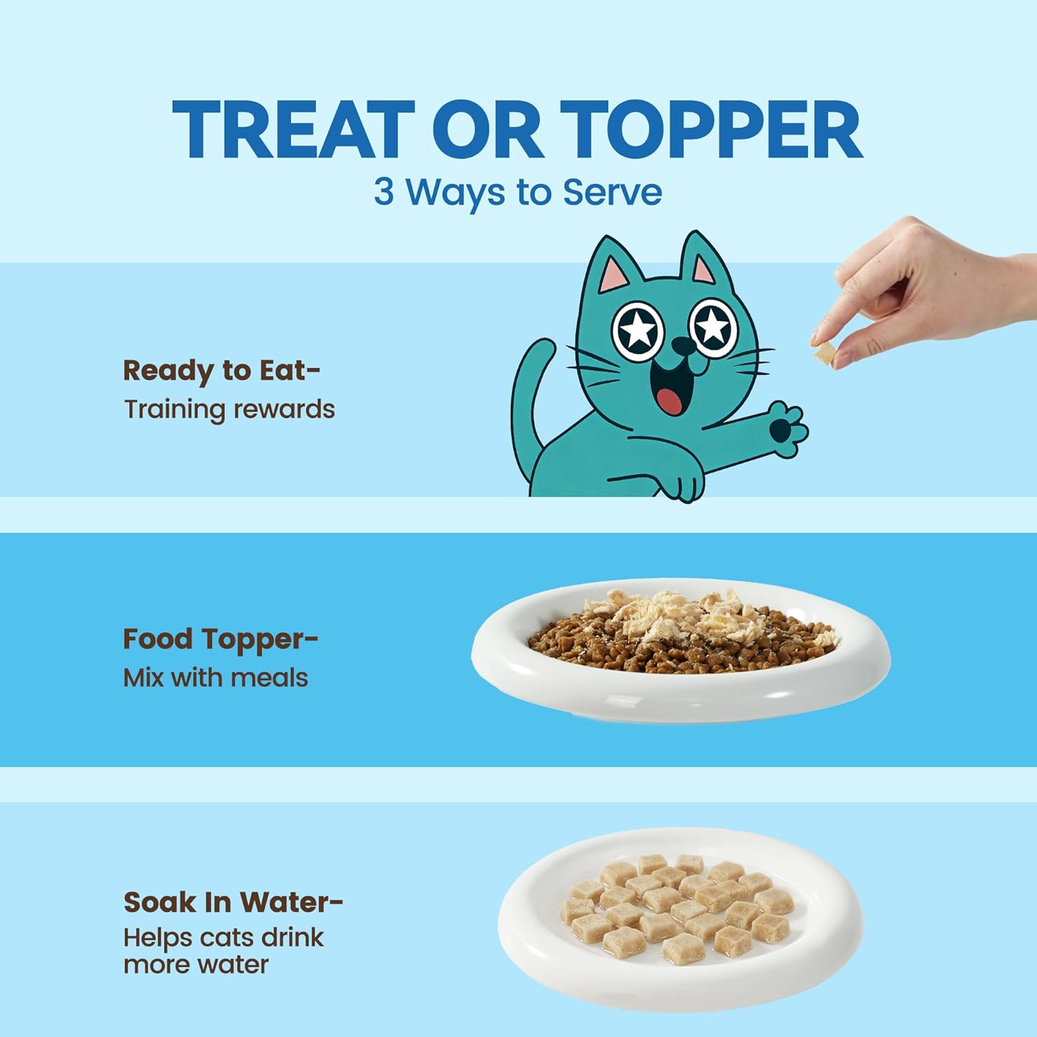 Freeze-Dried Salmon Cat Treats, 100% Real Salmon Single Ingredient Bites with Natural Omega-3 for Skin & Coat Support, High Protein Grain-Free Food Topper for Cats, 4 oz
