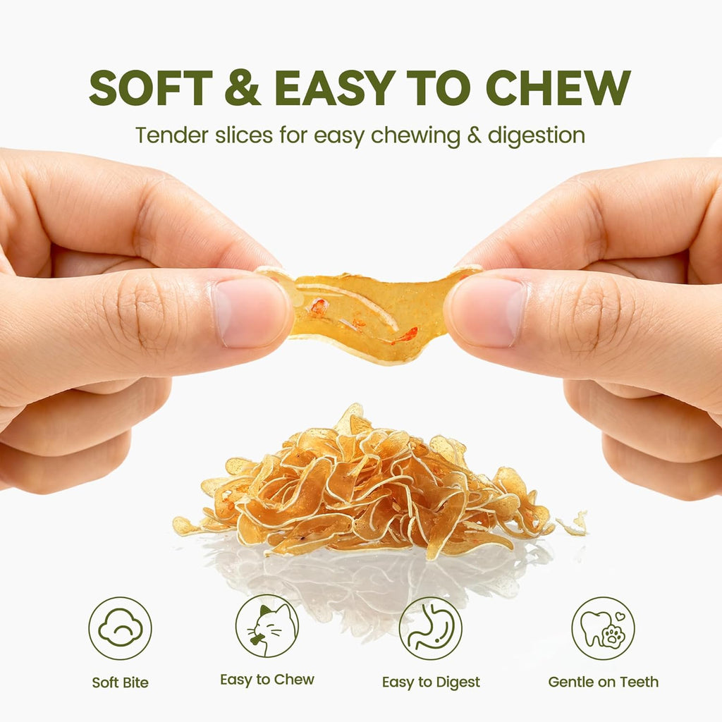 Chicken & Catnip Soft Cat Treats for Picky Cats, Ultra-Thin Easy-Chew Slices, Breakable No-Mess Cat Training & Playtime Rewards, 3.2 oz