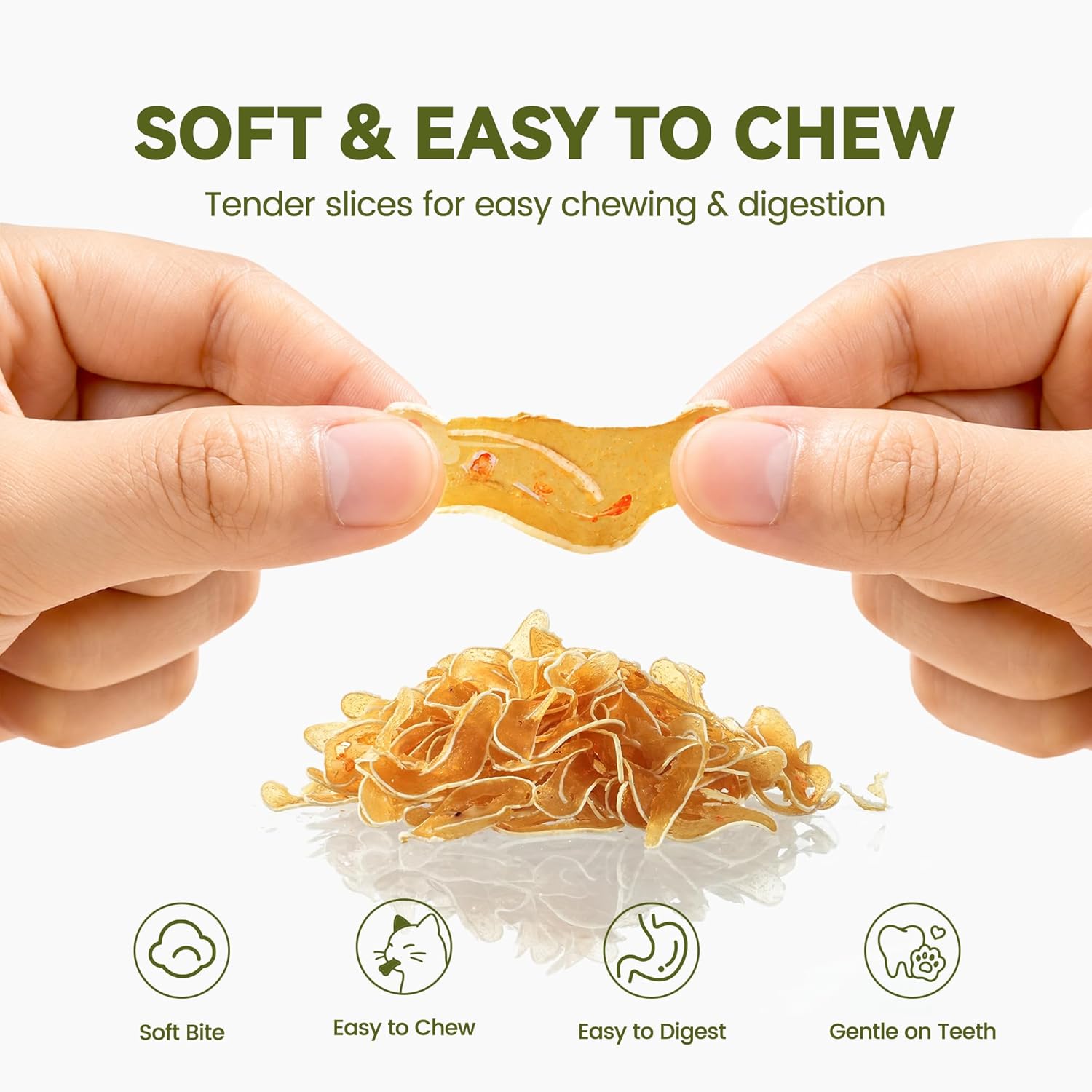 Chicken & Catnip Soft Cat Treats for Picky Cats, Ultra-Thin Easy-Chew Slices, Breakable No-Mess Cat Training & Playtime Rewards, 3.2 oz