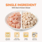 Freeze Dried Chicken Cat Treats, Single Ingredient Chicken Breast Cat Snacks, High Protein Grain-Free Food Topper for Picky Cats, 9 oz