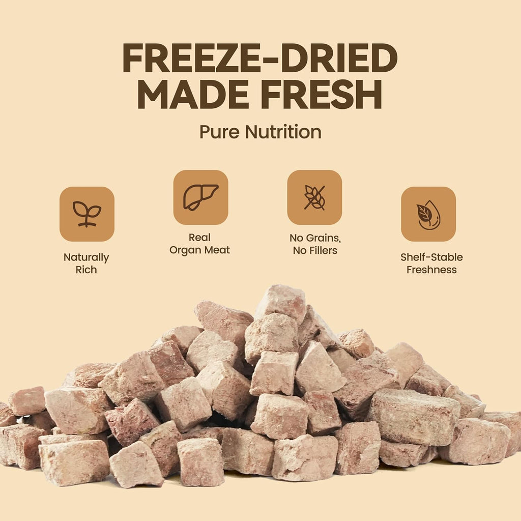 Freeze-Dried Chicken Liver Dog|Cat Treats|Single Ingredient|High Protein Healthy Pet Food Toppers|Training Snacks,2oz