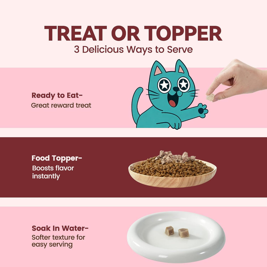 Freeze Dried Beef Liver Cat & Dog Treats, 100% Single Ingredient High Protein Bites, Grain-Free Training Rewards & Food Topper, 2 oz