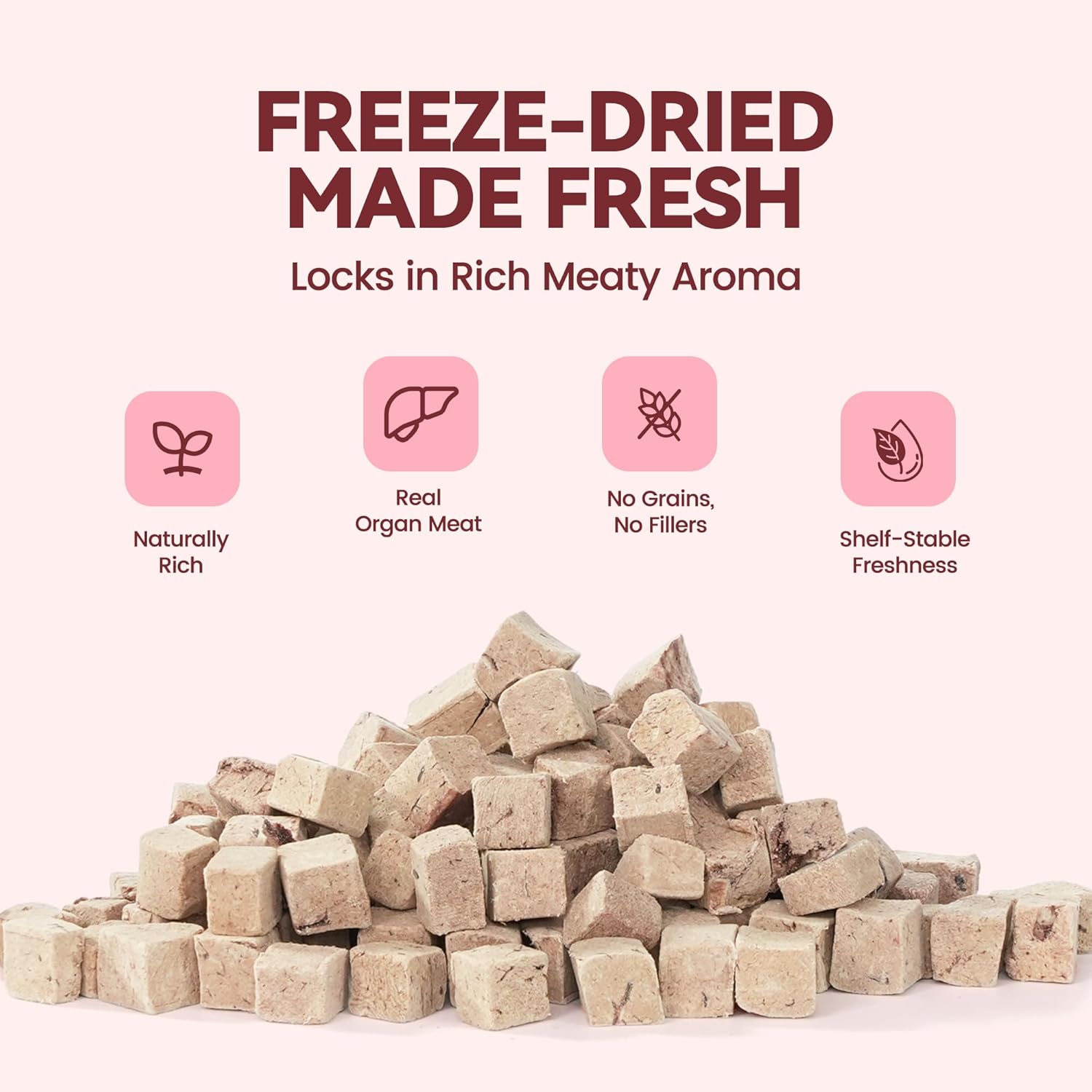 Freeze Dried Beef Liver Cat & Dog Treats, 100% Single Ingredient High Protein Bites, Grain-Free Training Rewards & Food Topper, 2 oz