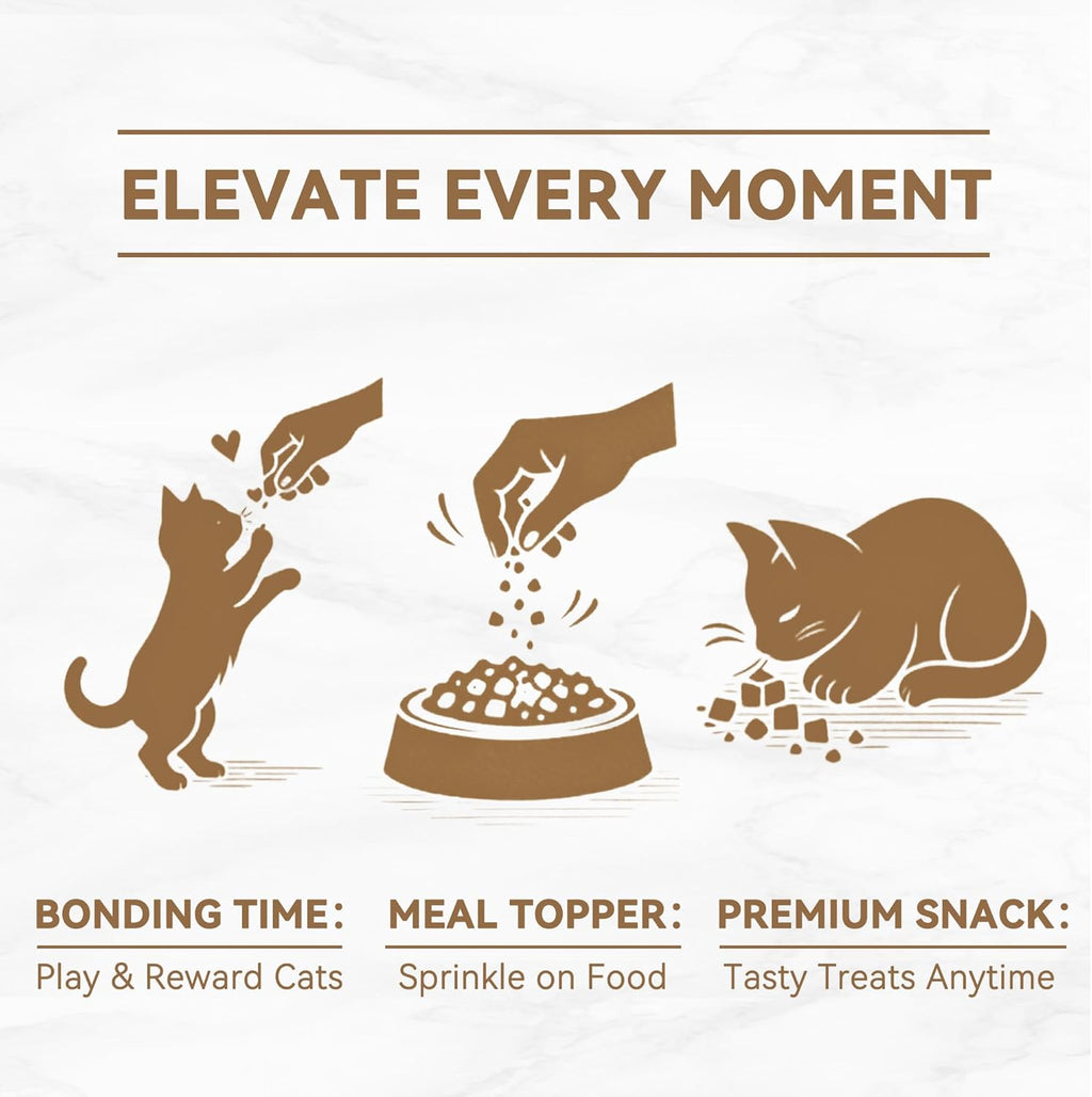 Freeze-Dried Cat Treats|Egg Yolk with Salmon Oil|Dual-Action Skin & Coat Support |Premium Food Toppers & Snacks for Cats, 3.5 oz