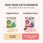 Freeze Dried Cat Treats with Goat Milk, Chicken & Cranberry, Gentle Goat Milk Cat Snacks for Sensitive Stomachs, Food Topper for Kittens, Adults & Seniors, 2.5 oz