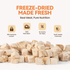 Freeze Dried Chicken Cat Treats, Single Ingredient Chicken Breast Cat Snacks, High Protein Grain-Free Food Topper for Picky Cats, 4 oz