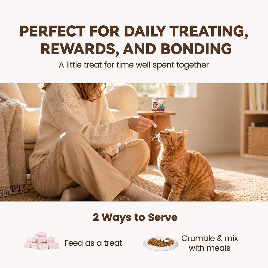 Freeze Dried Cat Treats with Goat Milk, Chicken & Cranberry, Gentle Goat Milk Cat Snacks for Sensitive Stomachs, Food Topper for Kittens, Adults & Seniors, 2.5 oz