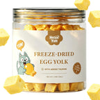 Freeze-Dried Cat Treats|Egg Yolk & Taurine for Cats Heart Vision Coat Overall Wellness|Healthy Food Toppers for Cats, 3.5 oz
