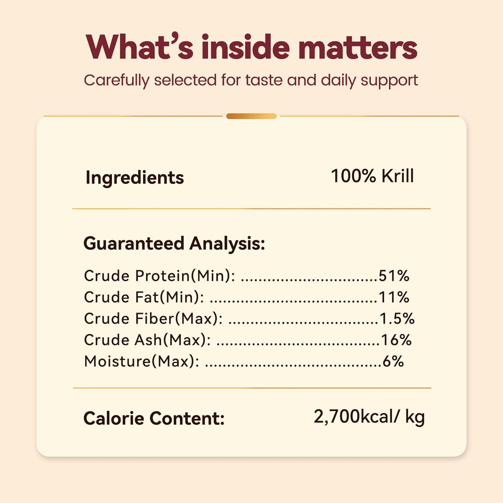 Freeze-Dried Antarctic Krill Kitten, Cat Treats|Brain, Vitality Support|Single Ingredient Premium Cat Food Toppers|Loved By Puppy - 2oz