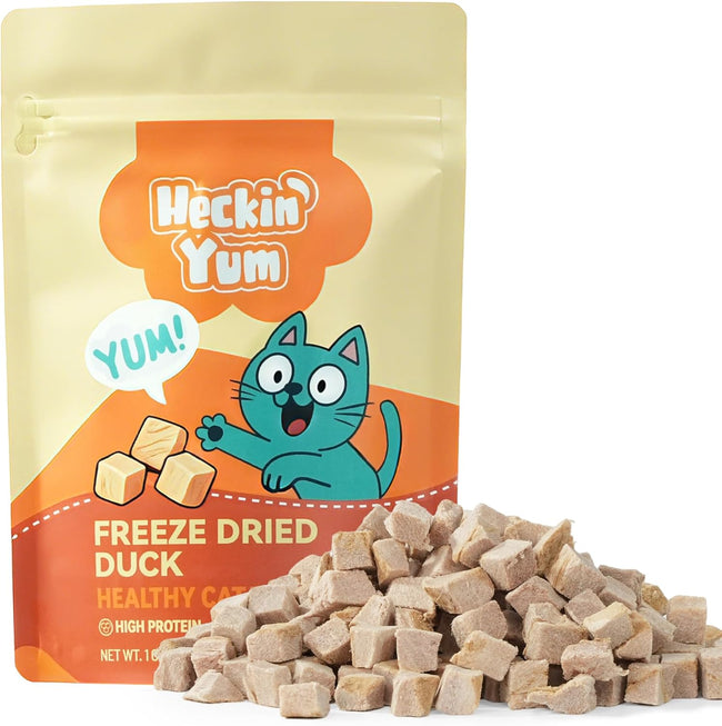 Freeze Dried Cat Treats, Single Ingredient Duck Bites Snacks for Sensitive Cats, Grain-Free Training Treats & Food Topper for Picky Cats, 1 oz Hover Image