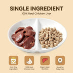 Freeze-Dried Chicken Liver Dog|Cat Treats|Single Ingredient|High Protein Healthy Pet Food Toppers|Training Snacks,2oz
