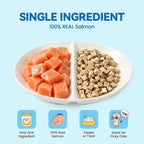 Freeze-Dried Salmon Cat Treats, 100% Real Salmon Single Ingredient Bites with Natural Omega-3 for Skin & Coat Support, High Protein Grain-Free Food Topper for Cats, 4 oz