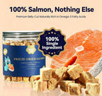 Freeze-Dried Salmon for Cats & Dogs|Skin & Coat Support Treats|Single Ingredient|Premium Belly-Cut Naturally Rich in Omega-3 Fatty Acids - 2.3oz