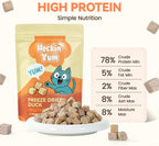 Freeze Dried Cat Treats, Single Ingredient Duck Bites Snacks for Sensitive Cats, Grain-Free Training Treats & Food Topper for Picky Cats, 4 oz
