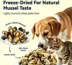 Freeze-Dried Green Lipped Mussels|Hip & Joint Support Treats for Dogs Cats|Single Ingredient|Bite-Sized & Crumble-Ready for Food Toppers - 2oz