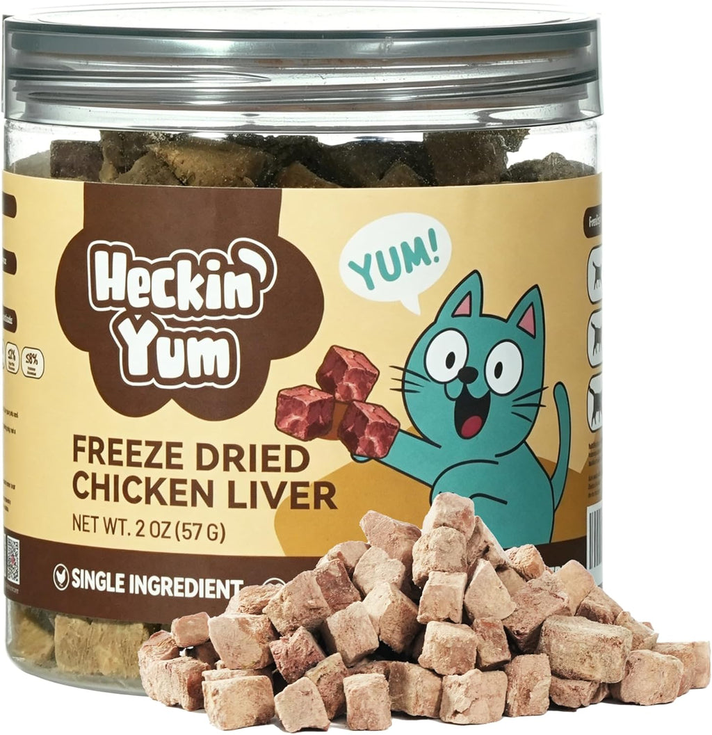 Freeze-Dried Chicken Liver Dog|Cat Treats|Single Ingredient|High Protein Healthy Pet Food Toppers|Training Snacks,2oz