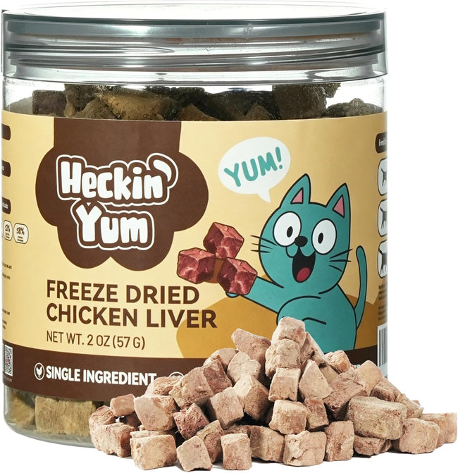 Freeze-Dried Chicken Liver Dog|Cat Treats|Single Ingredient|High Protein Healthy Pet Food Toppers|Training Snacks,2oz Hover Image