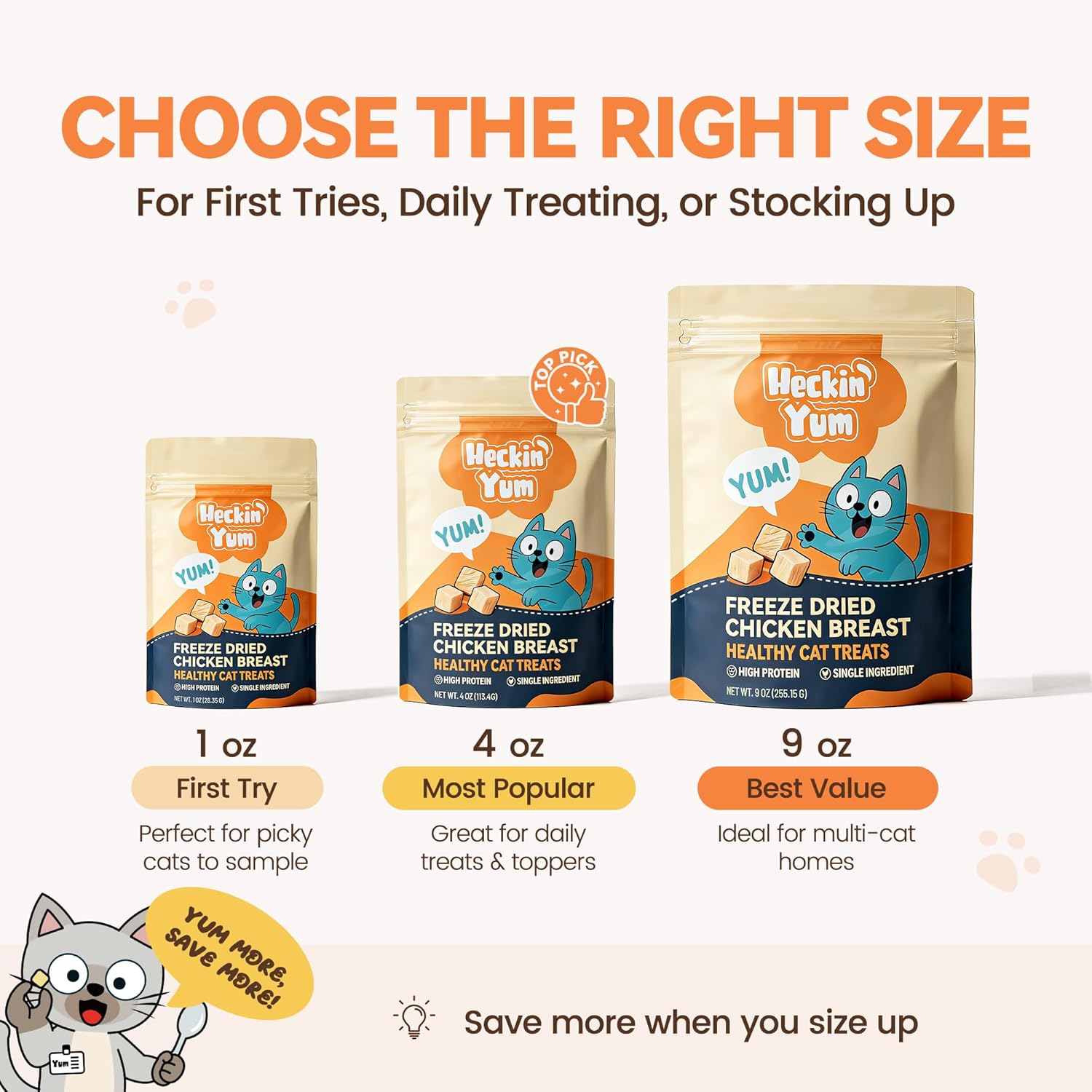 Freeze Dried Chicken Cat Treats, Single Ingredient Chicken Breast Cat Snacks, High Protein Grain-Free Food Topper for Picky Cats, 4 oz