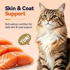 Freeze-Dried Salmon for Cats & Dogs|Skin & Coat Support Treats|Single Ingredient|Premium Belly-Cut Naturally Rich in Omega-3 Fatty Acids - 2.3oz